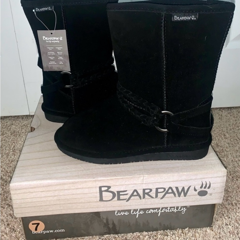 BearPaw Adele Black Boots size 7